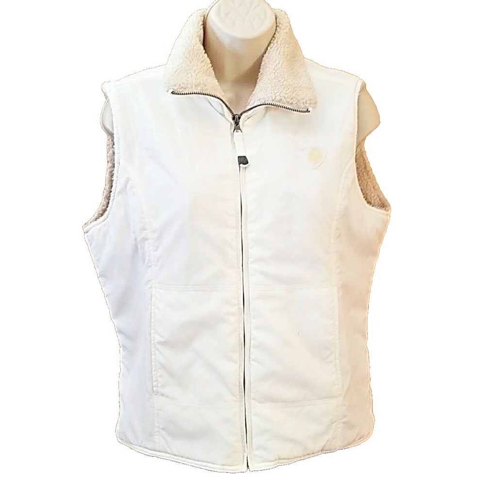 VTG American Eagle Y2K White Puffer Vest MEDIUM Sherpa Lined SHELTER SERIES